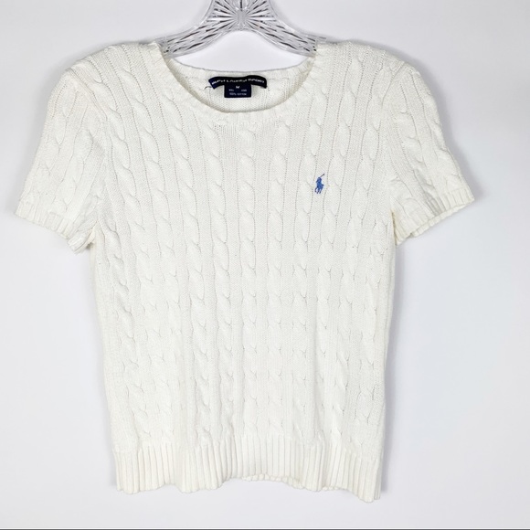 Ralph Lauren Sweaters - Ralph Lauren white cable knit cropped sweater M